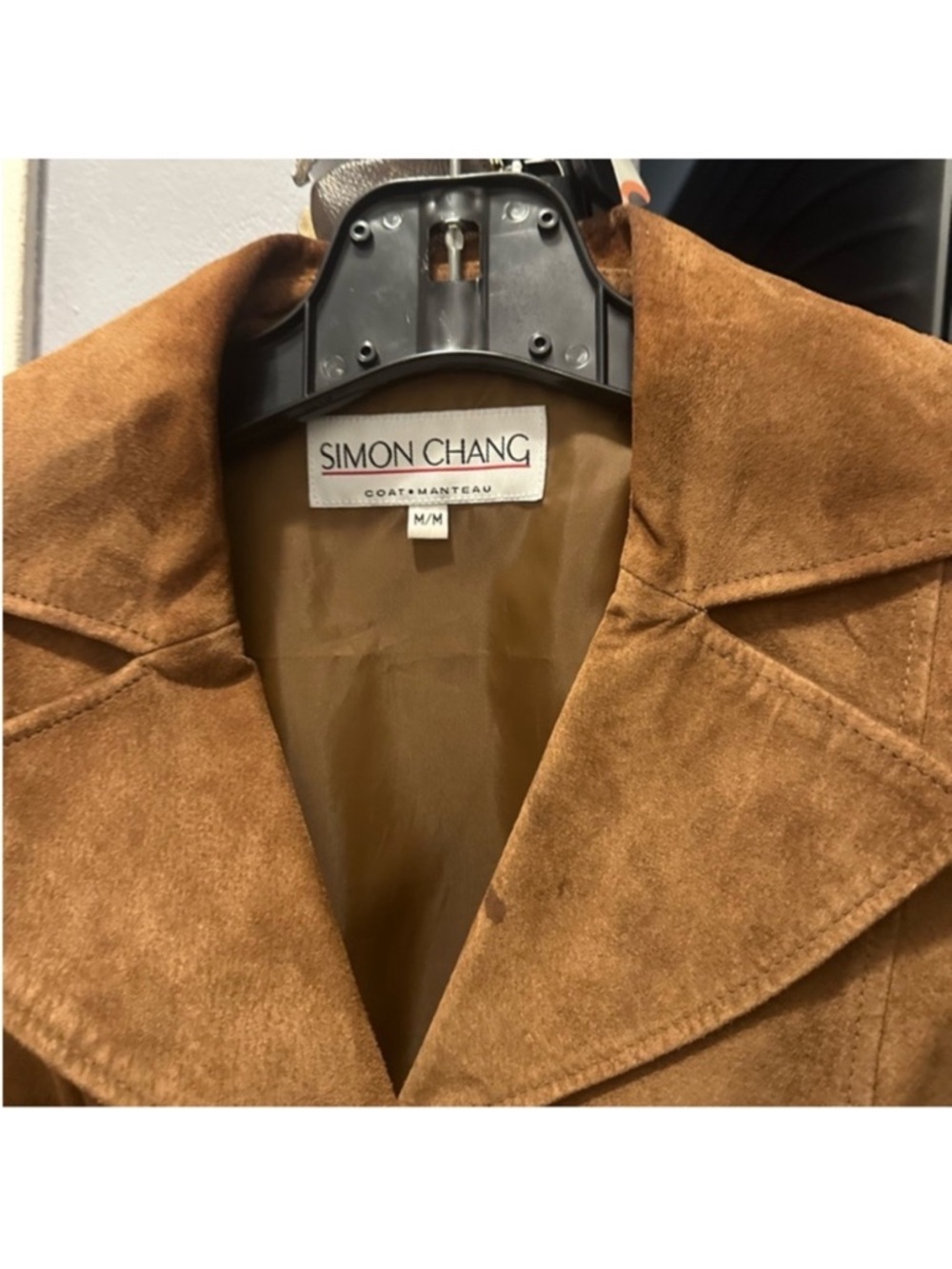Simon Chang Women's Camel Suede Blazer - Picture 3 of 4